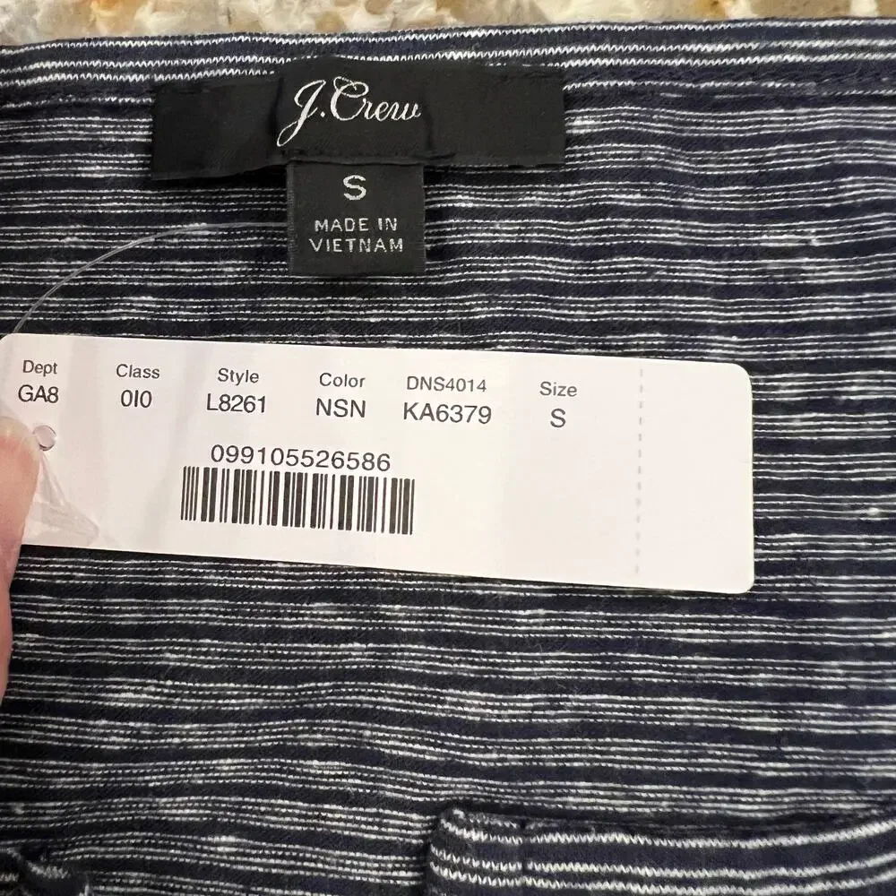 NWT J. Crew Split Neck Navy Stripe Split Neck Tee - SIZE SMALL